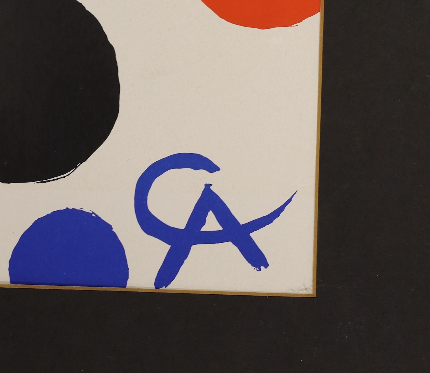 After Alexander Calder, colour print, 'Moon and Spheres', 53 x 40cm